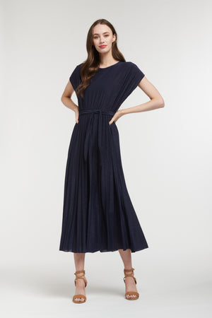 Lucinda Lurex Dress Midnight Blue