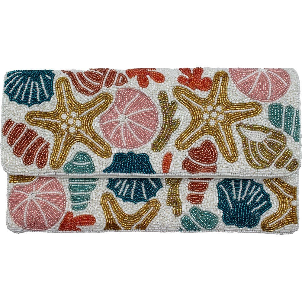 Seashells Beaded Clutch