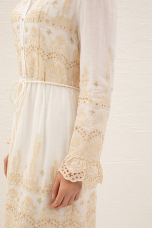 Lina Embroidered Midi Dress