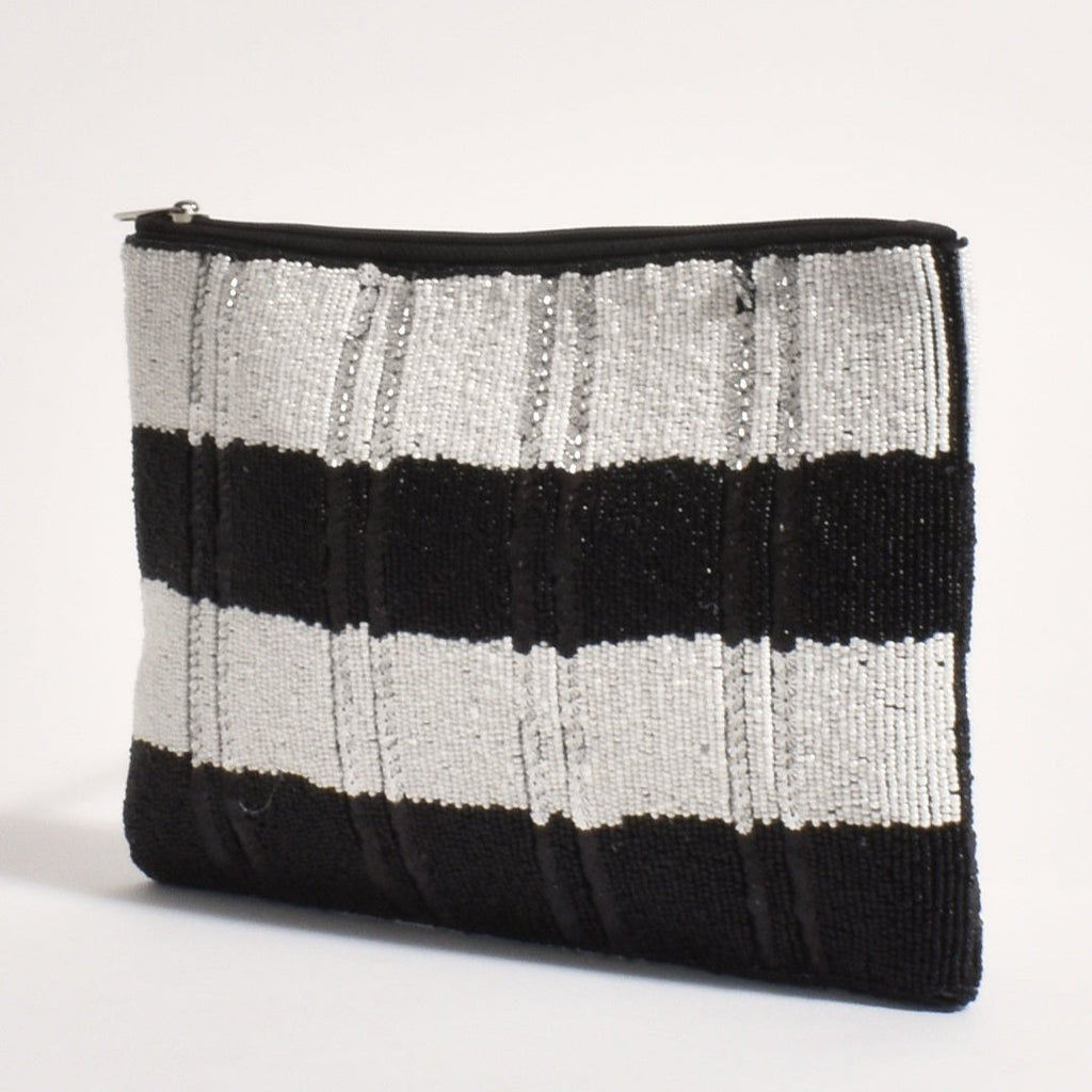 Zebra Beaded Clutch