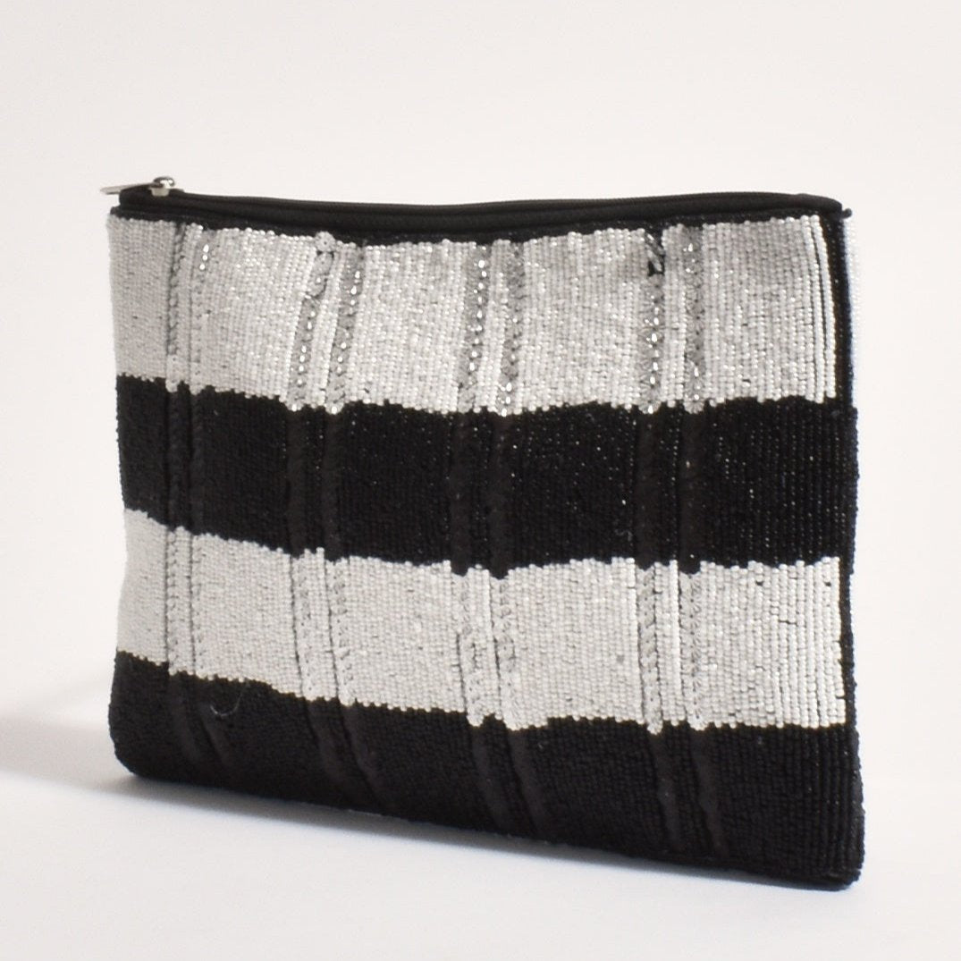 Zebra Beaded Clutch