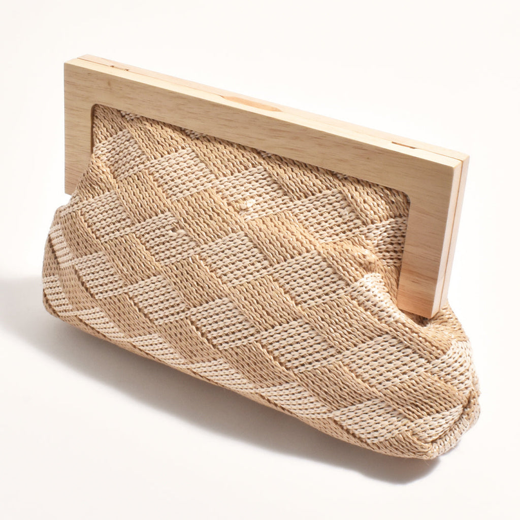 Dia Weave Timber Clutch