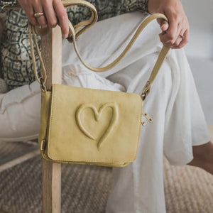 Love Foldover Bag Yellow