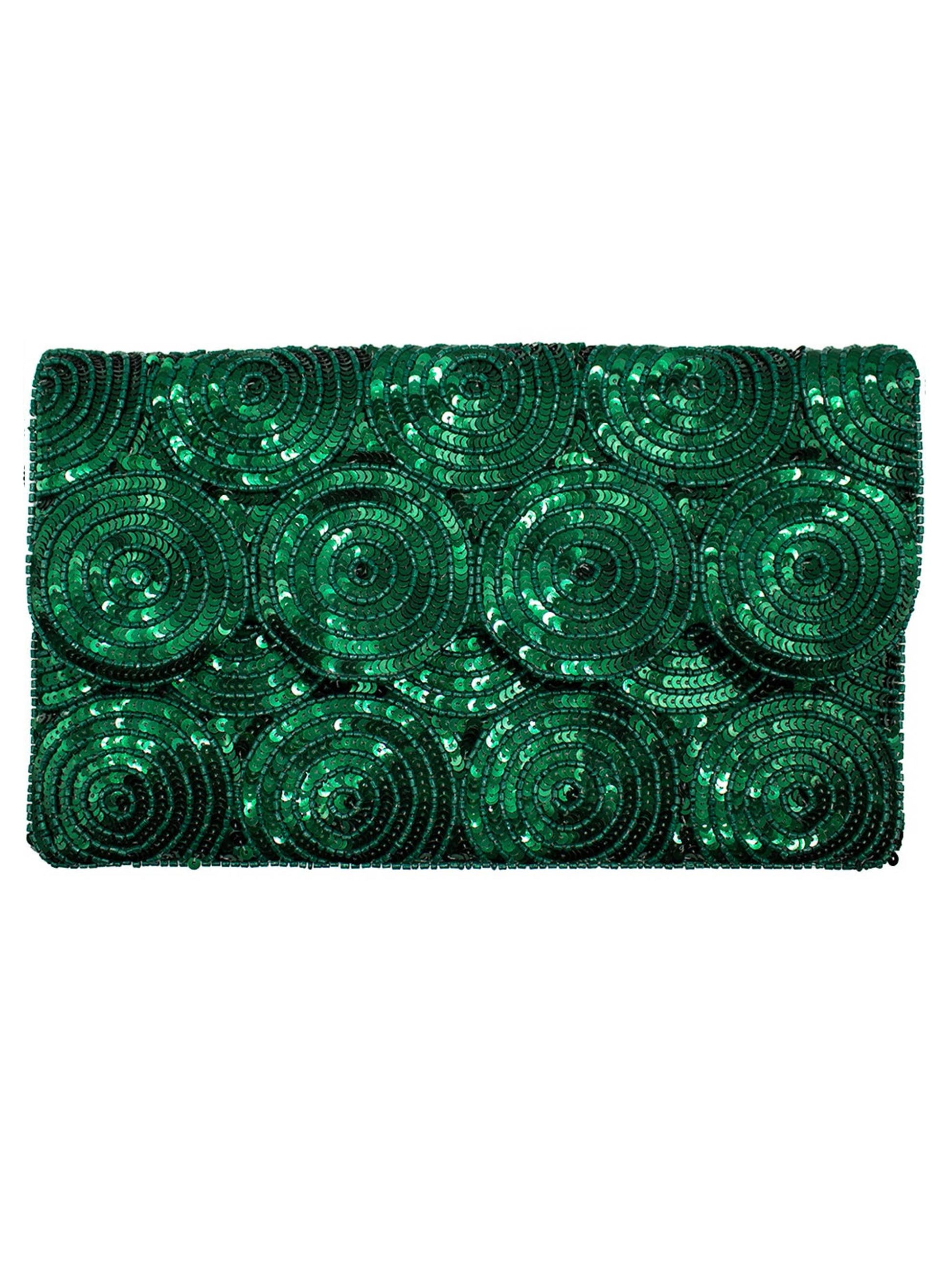 Emerald Sequin Clutch
