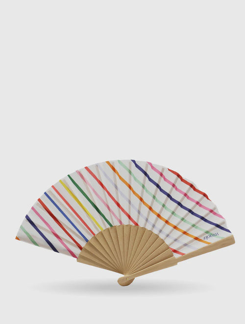 Hand Fan Multi Stripe