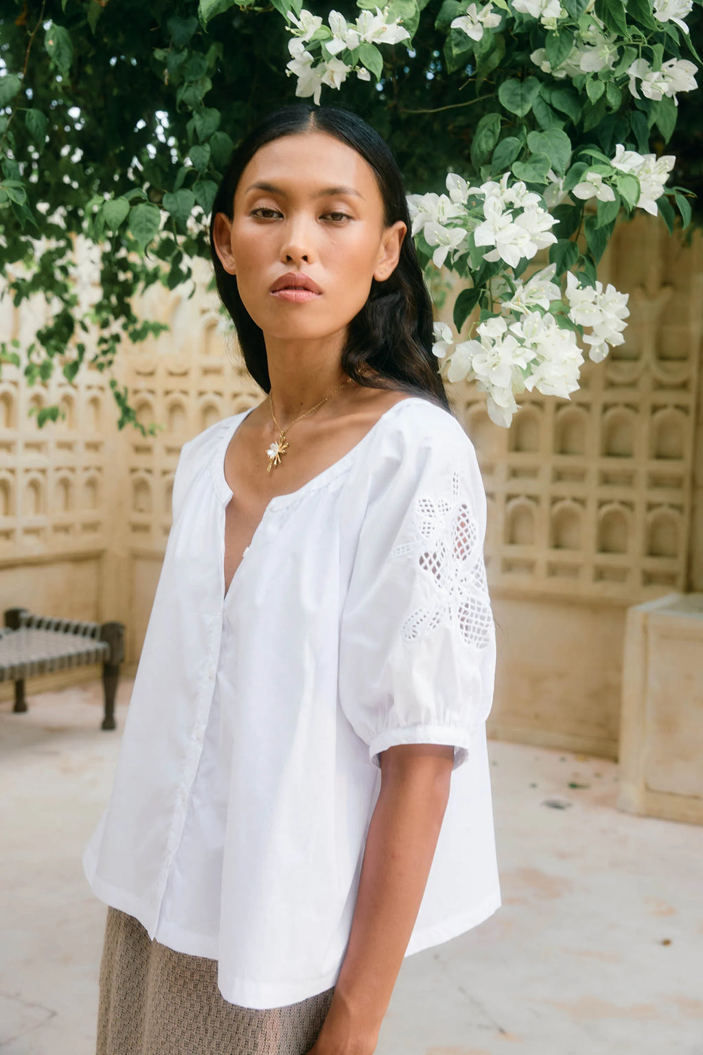 Nilsa Cutwork Top