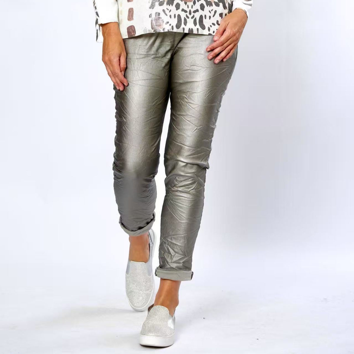 Wet Look Scrunched Jogger