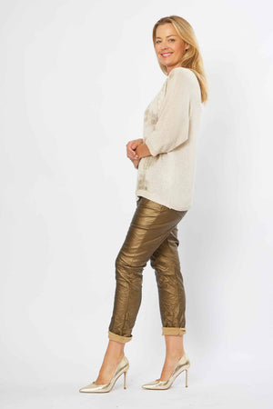 Wet Look Scrunched Jogger