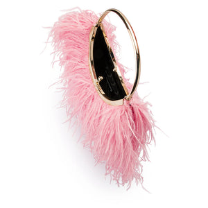 Penny Feathered Bag Blush