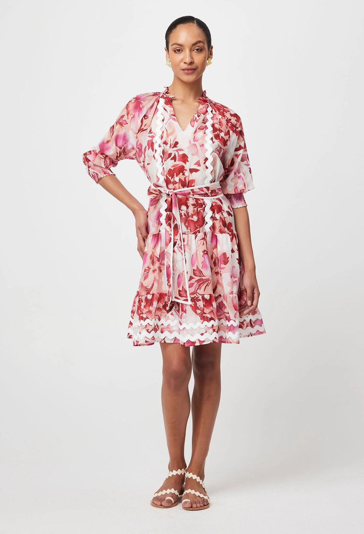 Sanibel Silk Dress Flamingo