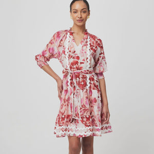 Sanibel Silk Dress Flamingo