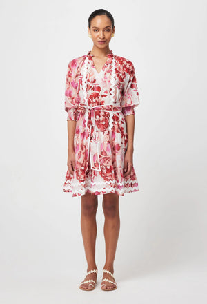 Sanibel Silk Dress Flamingo