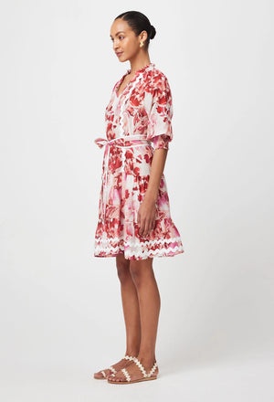 Sanibel Silk Dress Flamingo