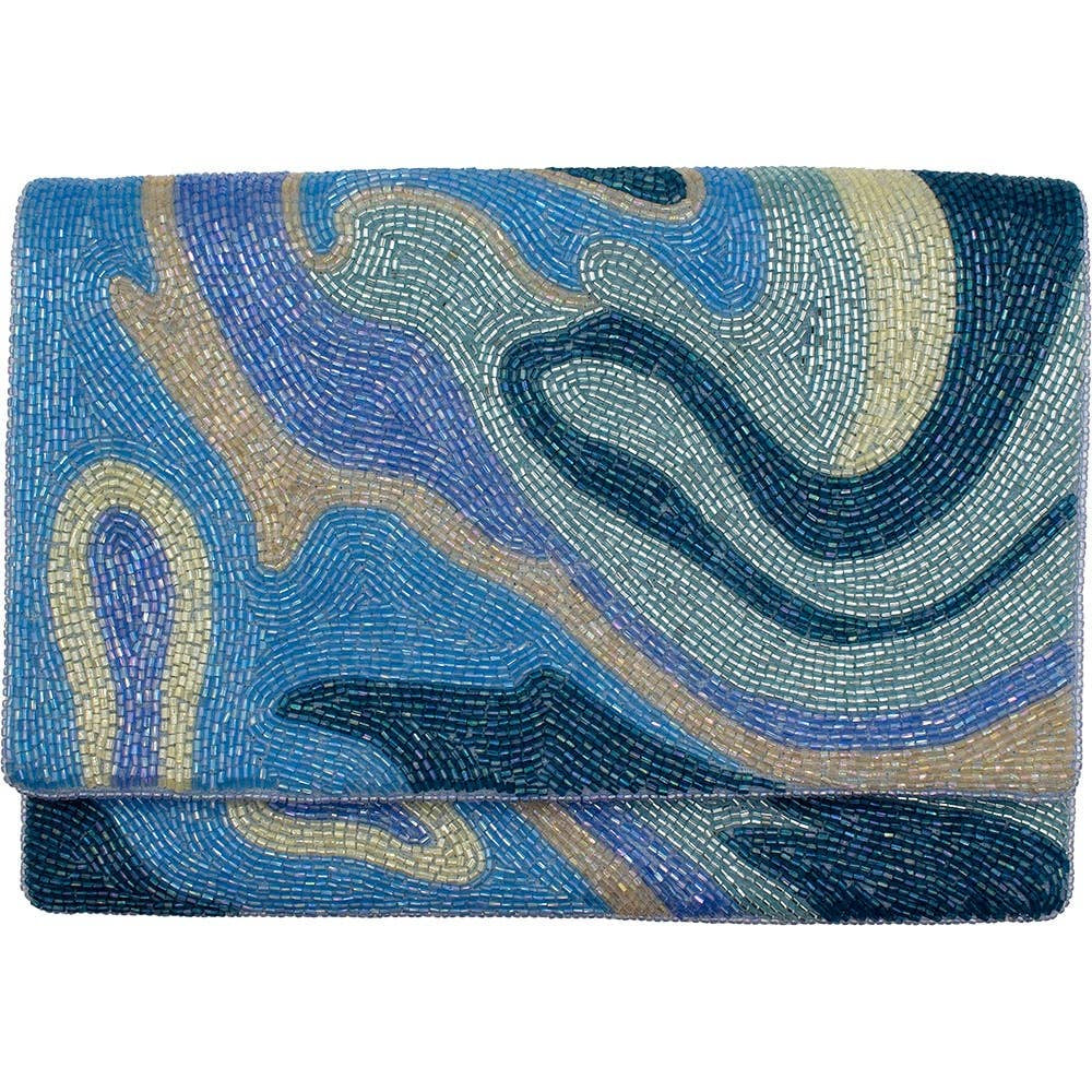 Ocean Beaded Clutch