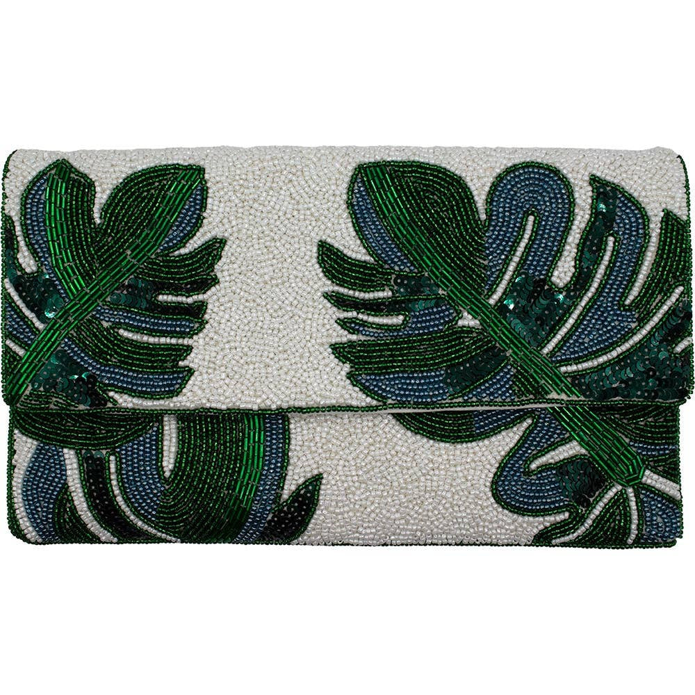 Palms Beaded Clutch