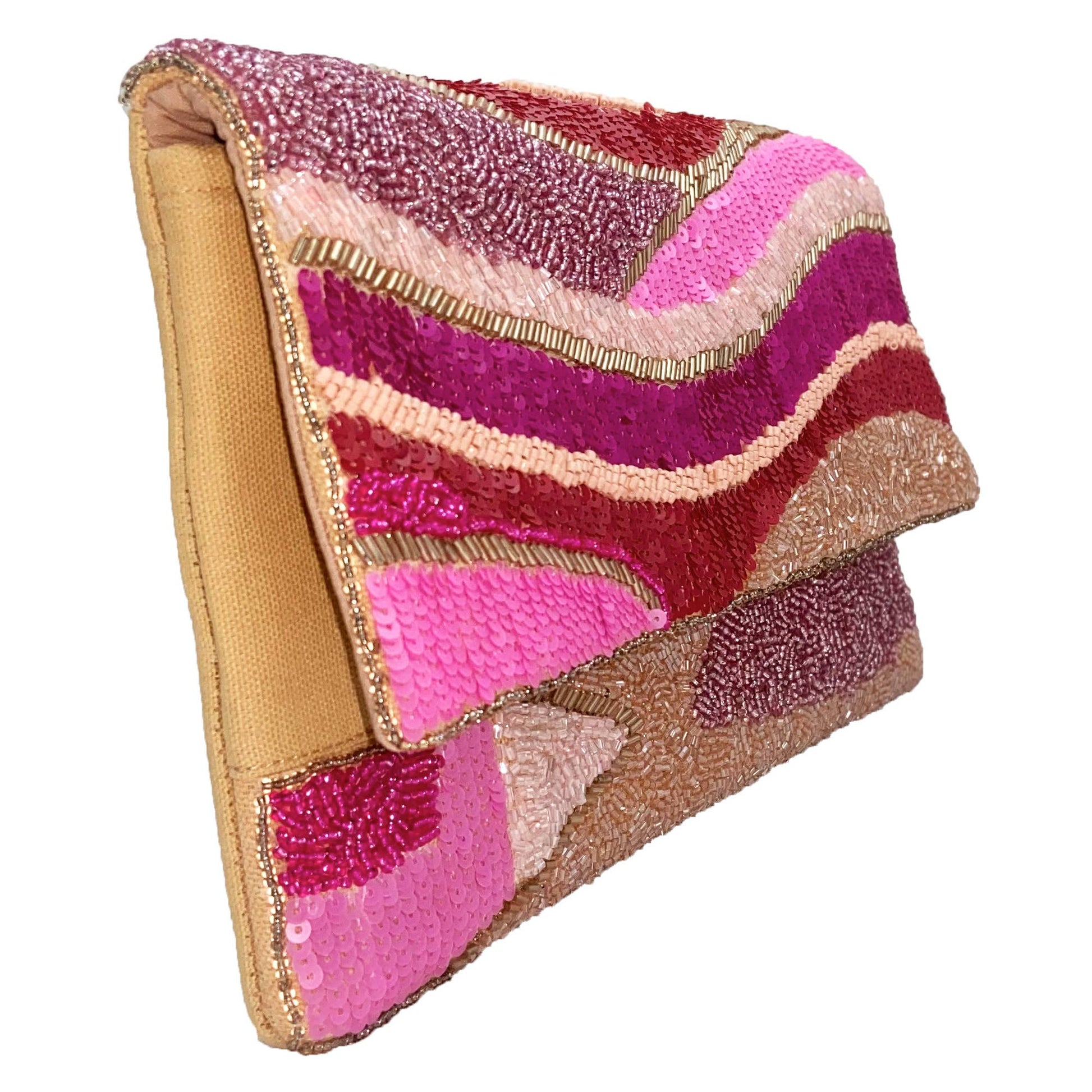 Pastel Pink Beaded Clutch