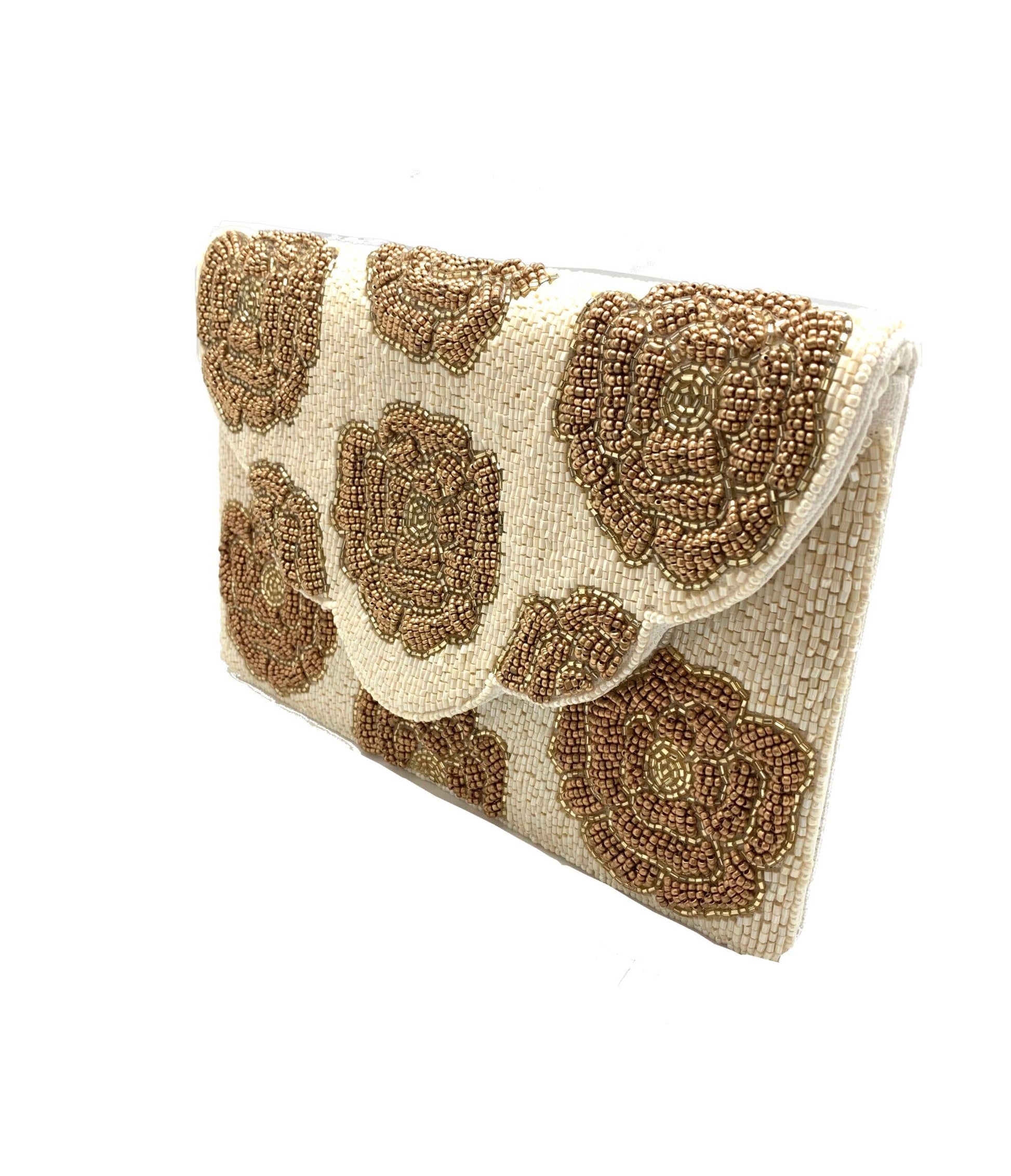Rose Beaded Clutch
