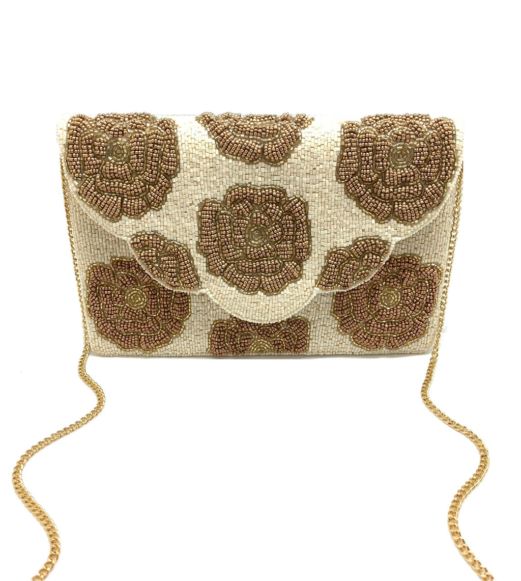 Rose Beaded Clutch