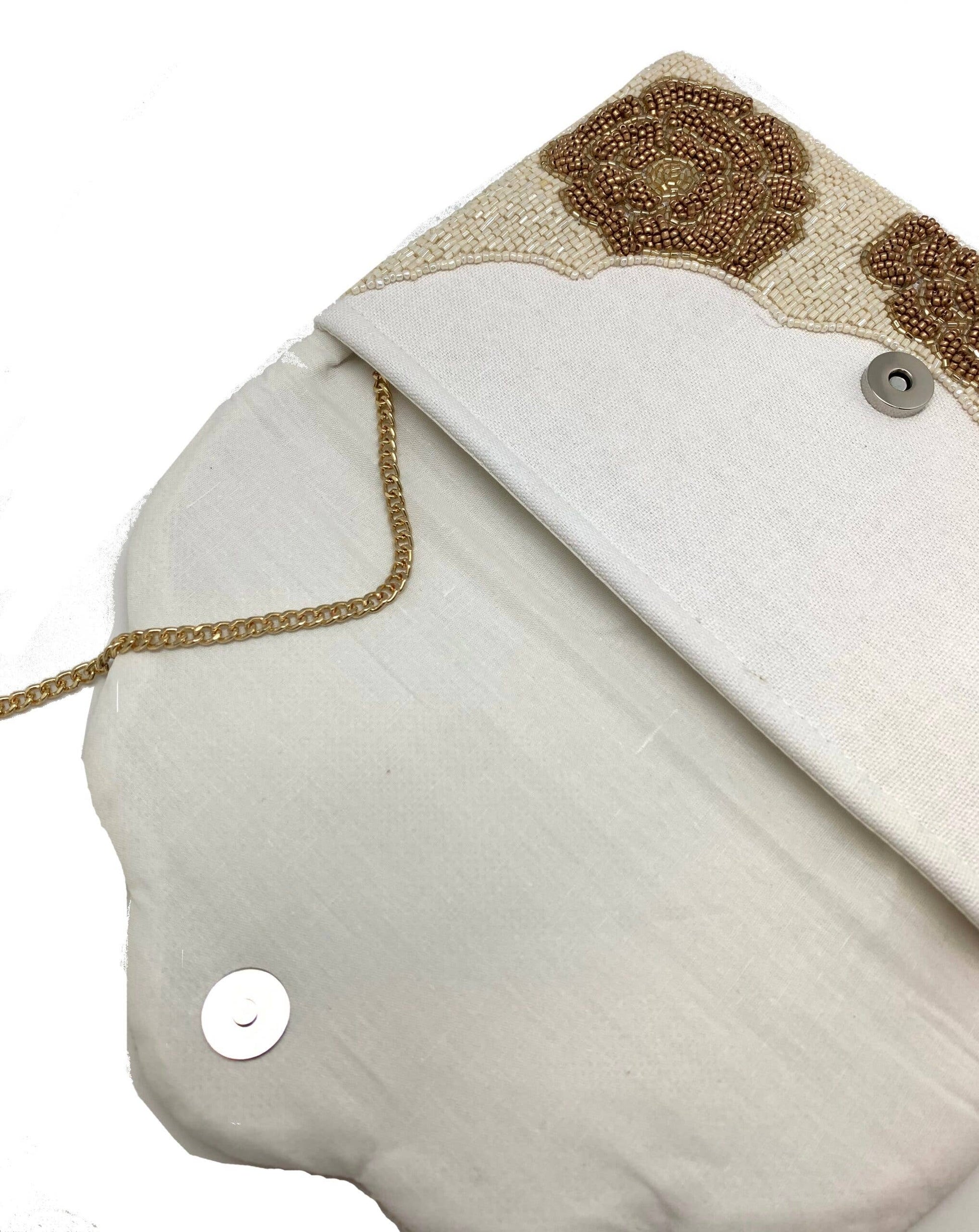 Rose Beaded Clutch