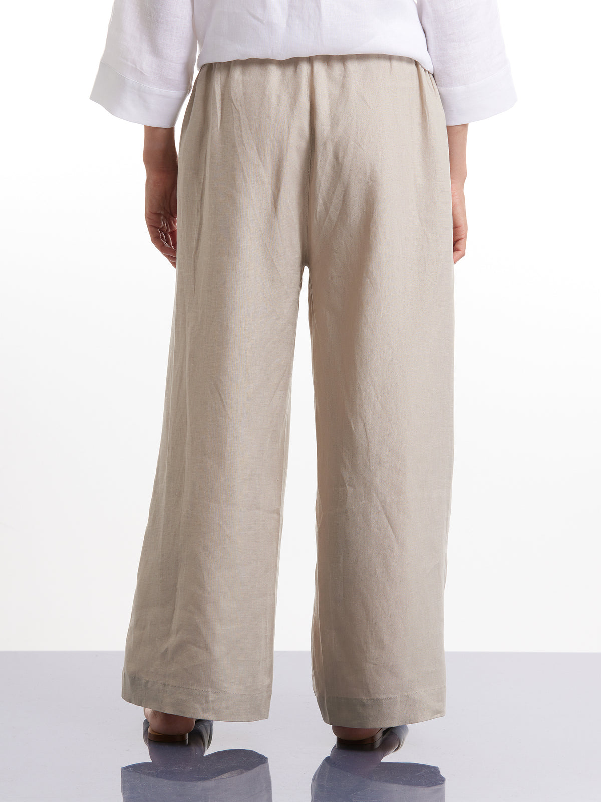 3/4 Button Linen Pant - Natural