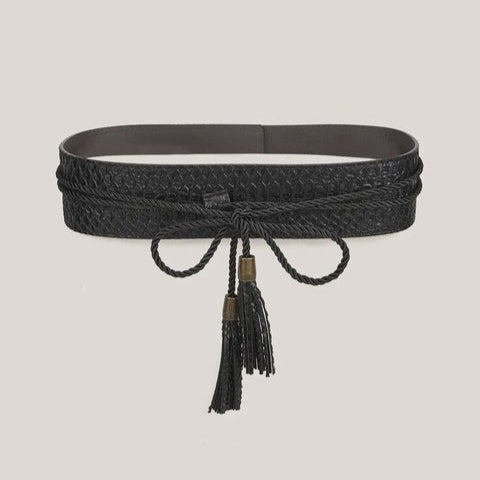 Faux Croc Belt- Black