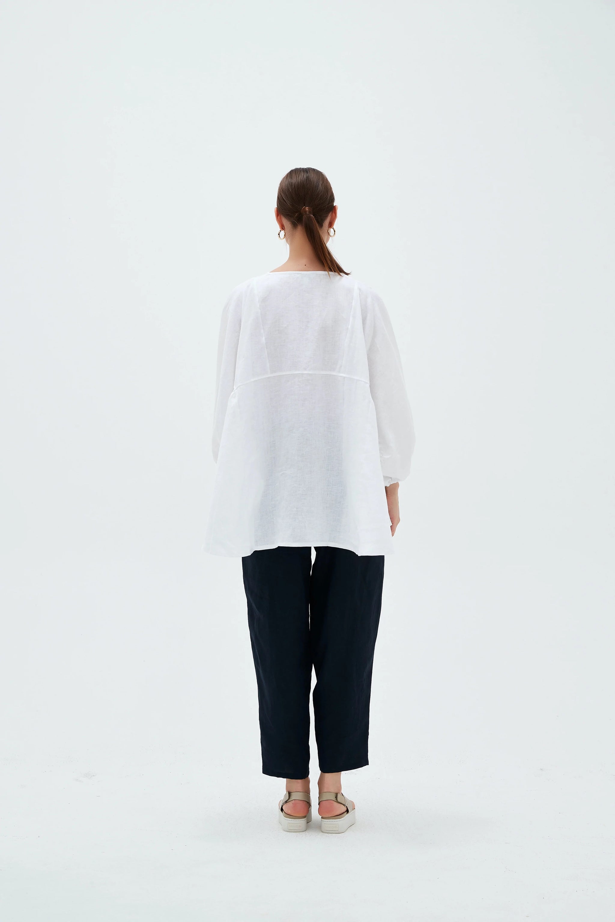 Elastic Gather Volume Blouse - Antica Home Life And Style